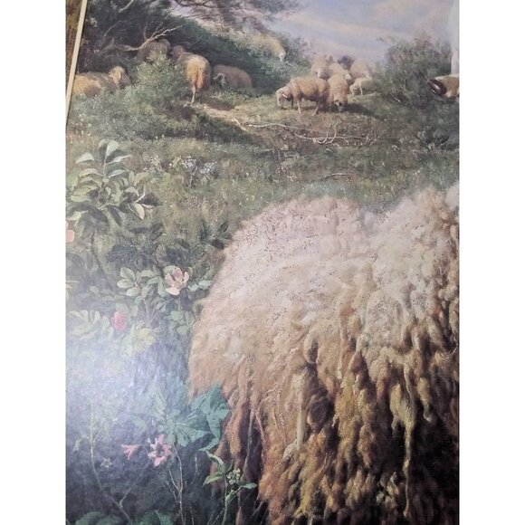 The Shepherdess by Johann Baptist Hofner Lithograph Print cardboard frame 28x22" - Picture 7 of 10